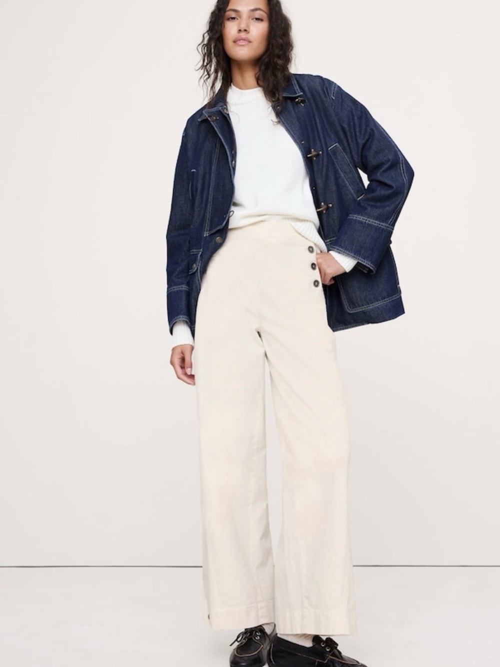 NWT-Banana Republic High Rise Stretch Canvas Sailor Pant, Size 8